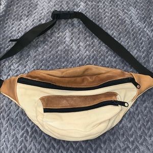 Vintage Bass Leather and cloth Fanny Pack